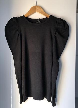 Гольф с объемными рукавами, водолазка с воланами