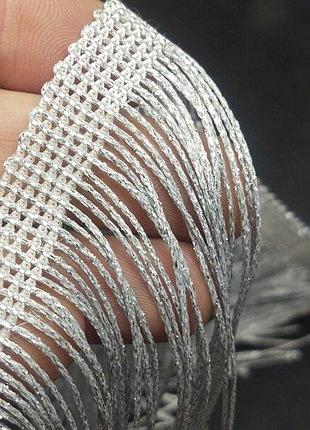 Бахрома для бальних суконь 15см x20ярд срібло