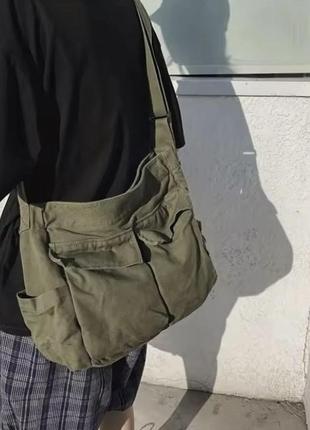 Сумка унисекс большая в стиле харадзюку