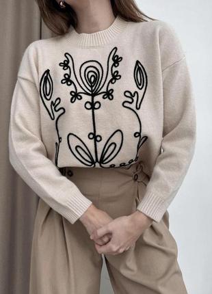 Женский свитер кофта теплый с узором