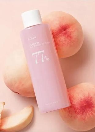 Anua peach 77 niacin essence toner – освітлюючий тонер з персиком і ніацинамідом 250 мл