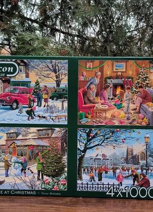 Пазлы falcon family time at christmas 4×1000 элементов