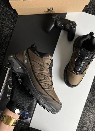 Мужские кроссовки salomon xt-6 brown fur