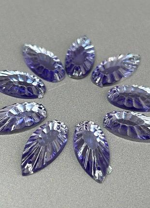 20 шт - стразы акриловые пришивные 11х20 мм капля, сиреневый