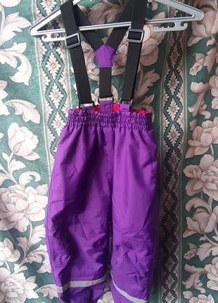 Дитячий напівкомбінезон зимовий водонепроникний мембрана дощовик термо штани лижні гірськолижні