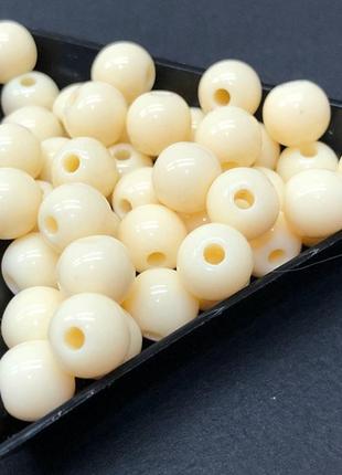 Намистини пластикові 8 мм - 10 гр, колір молочний #6