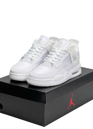 Кроссовки Fragment air jordan 4 retro all white fur