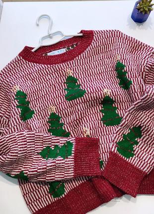 Новогодний оверсайз свитер блестящий пайетки