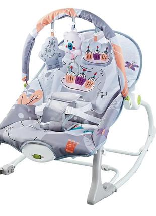 Детское кресло-качалка-шезлонг с музыкой и вибрацией (zx 1819)