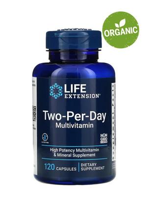Life extension, мультивітаміни two-per-day, 120 капсул