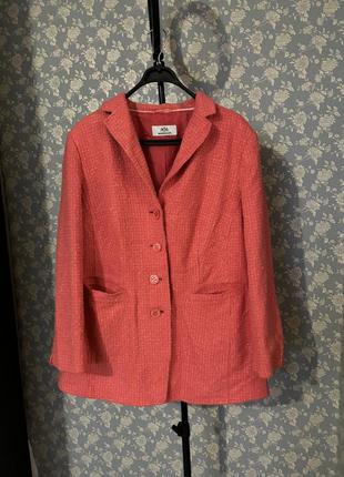 Твидовый пиджак большой размер