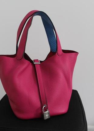 Удивительная сумочка hermes picotin в малиновом цвете made in start