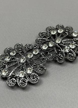 Декоративная застежка-крючок для одежды 3,5х6 см - графит #106108