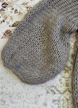 Женский вязанный свитер wool баллонный крупная вязка на работу4 фото