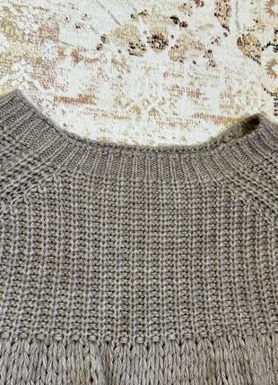 Женский вязанный свитер wool баллонный крупная вязка на работу3 фото