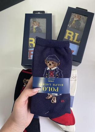 Набор носков polo ralph lauren, 3 пары😍 носки с мишками