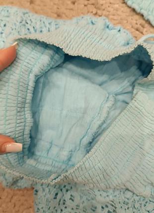 Летний костюм пляжный топ шорты вязаный