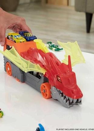 Автовоз транспортер хот вилс пасть дракона hot wheels city dragon launch transporter😍 машинка трек машина хот вилс