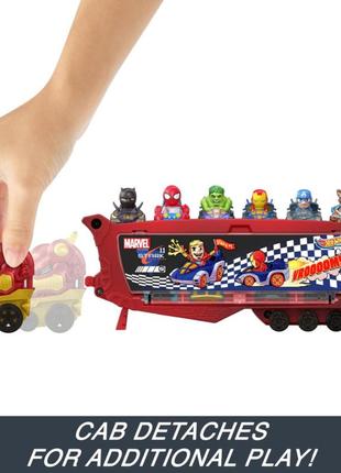 Грузовик - транспортер hot wheels racerverse marvel hulkbuster hauler железный человек тони старк😍 машина машинка трек хот вилс 3