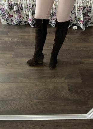 Замшевые ботфорды