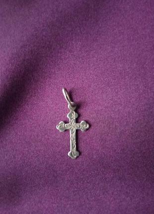 Серебряный крестик подвеска на шею