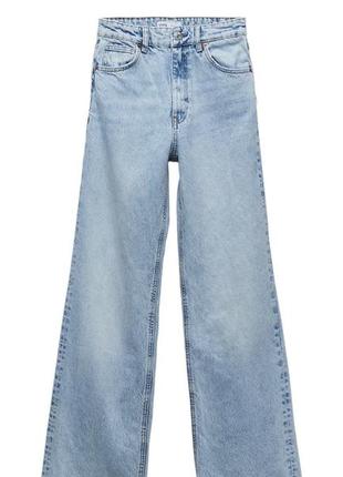Zara wide leg голубые 38 голубые 38