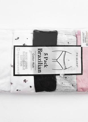 Брендовые оригинальные новые коттоновые трусики бразильяны primark
