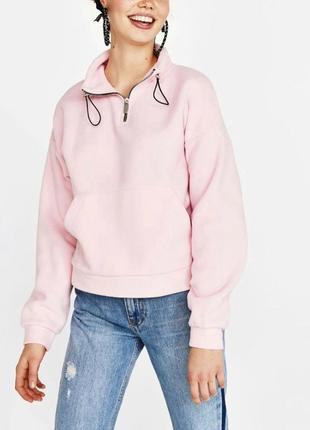 Жіночий світшот рожевий xs-s-m bershka женский свитшот розовый xs-s-m bershka