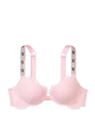 Бюстгальтер victoria’s secret rose lace push up shine strap bra
