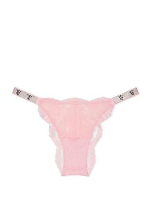 Трусики бразилианы кружевные victoria’s secret very sexy shine strap lace brazilian panty