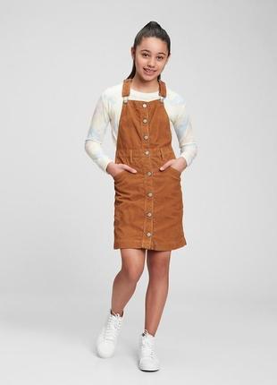 Новый вельветовый сарафан, комбинезон с юбкой gap, ромпер, 100% хлопок, р. 152/158