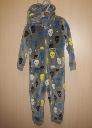 Флисовый слип ромпер пижама marks &amp; spencer p.98-104см(3-4роки)