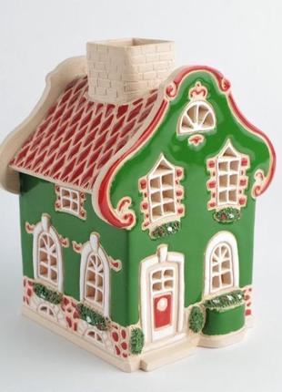 Керамический домик-подсвечник 