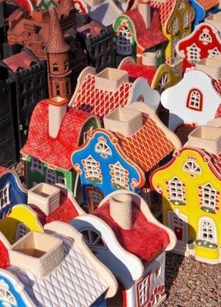 Керамический домик-подсвечник 