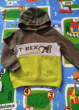 Детская одежда/ кофта батник худи на мальчика 3-4 лет 💚 98/104 размер