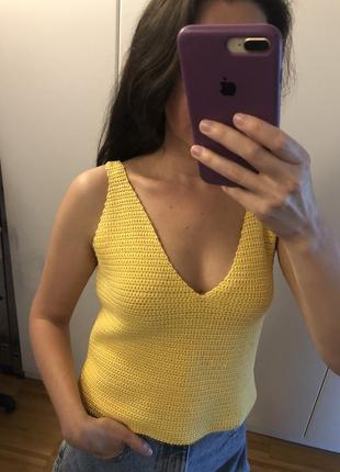 Вязаная майка топ ручная работа