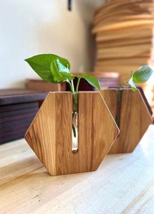 Деревянні вази підсвічники