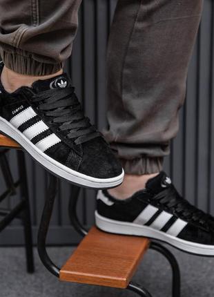 Кроссовки adidas campus 00s black white зимние черные