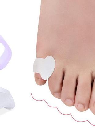 Коректор-розділювач на мізинець, на 2-й, 3-й, 4-й палець силікон білі (пара)