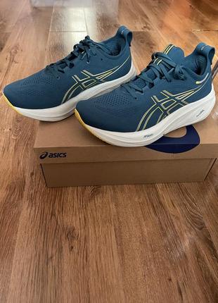 Мужские кроссовки для бега asics gel-nimbus 26 синие (28.25 см стелька)
