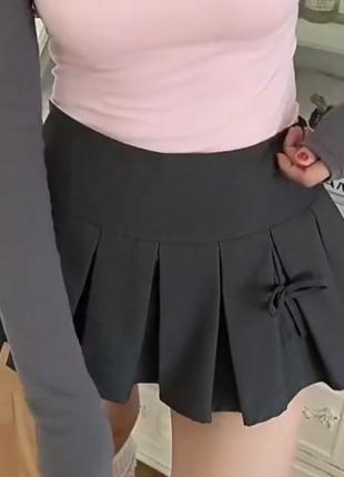 Мини-юбка серого цвета, размер xs-s