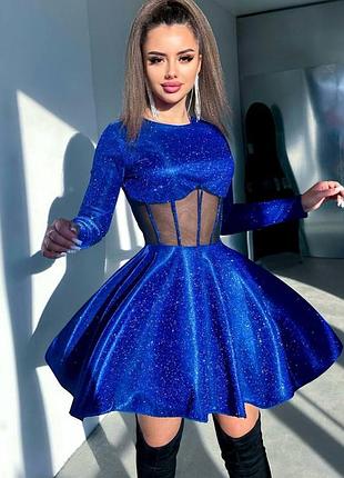 3кольори✨мерехтлива святкова сукня-корсет новорічна синя зелена ізумрудна золота шампань к...