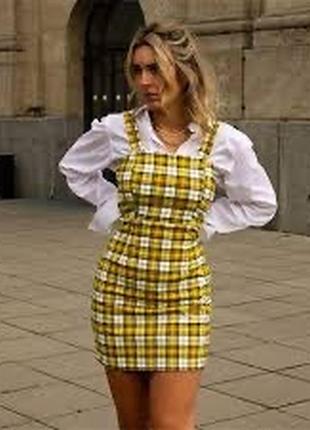 H&m новий стильний сарафан в клітинку