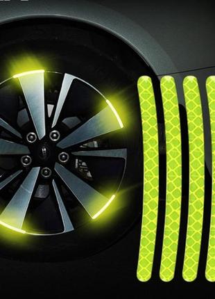Наклейки светоотражающие на колеса наклейки 9х0.7см 10шт.