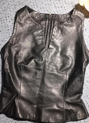 Жилет жилетка безрукавка натуральная кожа talc