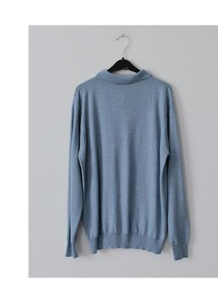Жіночий светр з вовною. вовняний джемпер поло. блакитний светр6 фото