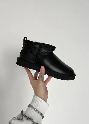 Зимові черевики ultra mini black leather premium