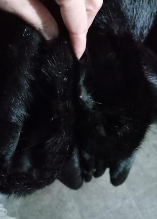 Норковая шуба с капюшоном из соболя. длина 110, пог 54