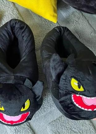 Домашние плюшевые тапочки-игрушки драконы беззубик ночная фурия для детей и взрослых...
