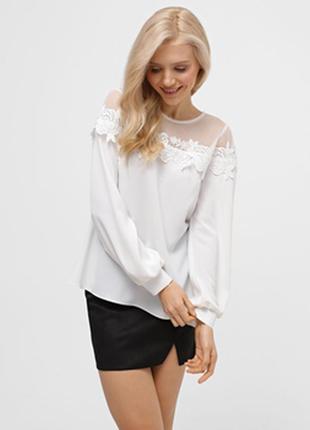 Шифоновая блуза с кружевом